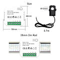 Miniatyrbillede 4 af 5: Smart Energy Switch Mete Wifi Energimåler Tuya Smart Life 80A Med Strømstransformatorklemme Kw..