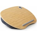 Miniatyrbillede 1 af 5: Bærbar computerstand med pude og bambusplatform på seng og sofa, knæbord med kabelhul og skridsikker strimmel, til pc, tablet op til 15,6\"