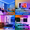 Miniatyrbild 3 av 5: SMD5050 RGB LED-lampor med fjärrkontroll Smart Phone-app för att styra LED-lampor för sovrum barrum DIY 20M EU-kontakt