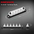 Miniatyrbillede 4 af 5: 2X 12V 6X5/16 Tommer (M8) Samleskinne Terminalbolte Strømfordelingsblok Volt med Batteridæksel V-48 til Bil