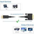 Miniatyrbild 4 av 5: Displayport (DP) till DVI-kabel, guldpläterad, 1,8 meter