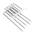 Miniatyrbillede 4 af 5: Justerbar bukseholder bøjle skab organizer skridsikker multi lag rustfrit stål justerbar bukser opbevaringsstativ pladsbesparende til jeans slips s
