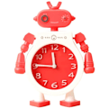 Miniatyrbillede 1 af 5: Vækkeur til soveværelse, cool robot med bevægelig arm, tegneseriedekoration, gaver til børn, tilbage til skolen B