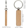 Miniatyrbild 2 av 5: Rektangulära tränyckelringar i trä, 20-pack (bredd: 0,7 tum)