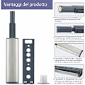 Miniatyrbillede 4 af 5: 6 stk. Magnetisk lukning magnetisk til åbning. Tryk åbning. Magnetisk lukning med skrue. Tryk åbningssystem og modstandspude til åbning