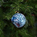 Miniatyrbild 3 av 5: Julgranspynt - Dekorerade Julbollar Blå