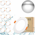 Miniatyrbilde 1 av 5: 10-pak ekstra flate innfelte LED-spotlights for baderom, hvite IP44 LED, 5W 500LM tilsvarende 50W glødelampe, kald hvit 6000K, AC220-240V, runde innfelte