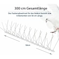 Miniatyrbild 2 av 5: Anti-duva 3 meter anti-duvaspikar i rostfritt stål 4 rader Total längd 300 cm 6 element av 50 cm Fågelavvisande med klickstängning och P