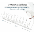 Miniatyrbilde 2 av 5: Anti-due 3 meter anti-due pigger i rustfritt stål 4 rader Total lengde 300 cm 6 elementer på 50 cm Fuglerepellent med klikklås og P