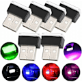 Pikkukuva 1 / 5: Auton USB-valo - 6 kpl Auton sisätilan tunnelmavalo Mini Universaali langaton USB LED-valo - Useita värejä,