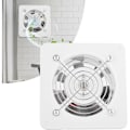 Miniatyrbillede 1 af 5: 25W 220V Hvid Luftudsug, 140m³/H Høj Effekt og Stille Væghængt Ventilator, Væghængt Udsugningsventilator til Hjem, Badeværelse, Køkken, Garage