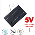 Miniatyrbilde 5 av 5: 2W 5V Solcellepanel USB Batterilader Utendørs Bærbar for Bærbar PC Bank Vanntett Polysilicon Sollader