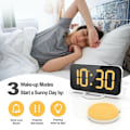 Miniatyrbild 3 av 5: Kraftfull digital väckarklocka för vuxna tunga sovare med sängvibrator, 2 USB-laddare, justerbar LED-lampa, snooze, alarm