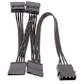 Pikkukuva 1 / 4: 5 kpl 4-napainen IDE Molex 1 - SATA-jakajakaapelimuunnin virtajohto kiintolevylle 18AWG musta