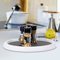 Miniatyrbillede 5 af 5: 12 tommer krydderitank spisebordskab Lazy Susan drejeskive bakke med basearrangør til køkken badeværelse