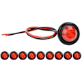 Miniatyrbillede 1 af 5: 10 stk. 3/4 tommer runde LED sidemarkørlys lastbil position til RV bil bus trailer campingvogn