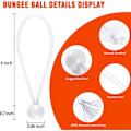 Miniatyrbillede 2 af 5: 4 Tommer Toggle Ball Bungee Snøre, Hårdt Slidstærkt Fastgørelsesreb med Hvid Bold til Udendørs Markiser, Telte, Cargo, Ly, Pavilloner, UV-Beskyttet (30 Stk)