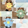 Miniatyrbillede 2 af 5: Blomsterformet pude, numsepude, sædehynde, sød stueindretning og plys pude til soveværelse sofa stol (blå, 15,7 tommer)