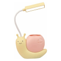 Miniatyrbillede 1 af 5: LED-skrivebordslampe til børn med penneholder, snegleform, USB-opladning, studerendes læringslampe, øjenbeskyttelse, 360° foldbar justerbar hals, gul