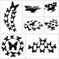 Miniatyrbillede 3 af 5: 120 stk. 3D Simulerings Sommerfugl Vægsticker, Soveværelse Stue Magneter og Lim Stickersæt, Børneværelse Dekoration Sort-Fei Yu