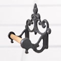 Miniatyrbillede 2 af 5: Retro Toiletpapirholder Amerikansk Stil Smedt Væghængt Toiletpapirholder til Badeværelsestilbehør Sort
