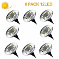 Miniatyrbillede 1 af 5: Solcellelampe Udendørs Have 8 Pak 12 LED Solcellelys Udendørs Solcellehave Varmt Lys IP65