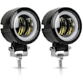 Miniatyrbilde 2 av 5: 2 stk motorsykkel LED arbeidslys LED frontlys 20W tåkelys med blenderåpning bil LED engeløye spotlight