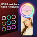 Miniatyrbillede 4 af 5: Mini Clip-On Smartphone Selfie Lys Rgb Led Lys Stærk Skønhed Lampe Indbygget Genopladeligt Batteri til Smartphones Tablets Bærbare Computere, Pink, Sunny