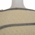 Miniatyrbilde 5 av 5: Kvinners Oversized Heklet Uregelmessige Striper V-hals Dusj Sjal Damer Casual Løs Frakk Skjerf Cap Genser Jakker Aprikos