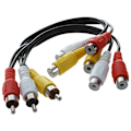 Pikkukuva 1 / 4: Uusi 3 RCA-uros - 6 RCA-naaras Audio Video AV-jakajakaapeli
