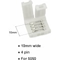 Miniatyrbillede 2 af 5: 20-pak, 4-polet PBC RGB LED-stripsforbindelse, 10 til 1 gabløs strimmel uden strimmel, loddefri adapter til SMD 5050 multifarvet LED-strimmel