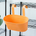 Miniatyrbilde 4 av 5: 4 stk fargerike hengende blomsterpotter i metalljern balkonghage planteplanter med avtakbar krok for hjemmedekor