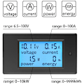 Miniatyrbillede 2 af 5: Digital Panel Voltmeter Amperemeter Shunt 100A DC 6,5-100V, Strømspændingstester Elektrisk Effekt Energimåler Volt Amp Watt Meter LCD Display Sol Aut