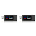Miniatyrbilde 3 av 5: 2X 6 i 1 USB-tester DC4-30V IPS Digital Display Spenning, Effekt, Tid, Kapasitet Måler Detektor for Strøm, Spenning, Svart