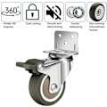 Pikkukuva 5 / 5: 4 kpl pyöriviä pyöriä 50 mm, 100 kg huonekalupyörät, L-muotoinen huonekalupyörä jarrulla 360° kierto, sisä- ja ulkokäyttöön (2 pyörää jarrulla)
