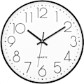 Miniatyrbild 1 av 5: 12 Tums Elegant Modern Tyst Kvarts Väggklocka Batteridriven Dekorativ Rund Design för Hem/Kontor/Kök/Sovrum/Vardagsrum