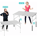 Miniatyrbillede 5 af 5: Sæt med 4 Bordbensforlængere til Foldborde til Buede og Lige Ben, Justerbare Foldbare Bordbensforhøjere, til Højde (44 cm) - RWFurnitur