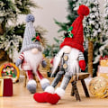 Miniatyrbillede 2 af 5: Nisse dukke dekoration til , hængende ben hylde, skandinaviske Tomtes ornamenter A