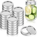 Miniatyrbillede 1 af 5: Mason Jars Låg, 24Pak 70mm Almindelig Mund Lækagefri Konserveslåg Split Type Låg