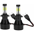 Pikkukuva 1 / 5: 2 kpl Ajoneuvon X7-COB 6500K H7 LED-ajovalot Autonvalaisin Alumiini ABS Lamppu