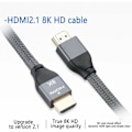 Miniatyrbillede 2 af 5: Kabel, 8K @ 60Hz datakabel version 2.1, let og bærbar til projektorer, tv-skærme