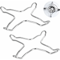 Miniatyrbilde 1 av 5: Pakke med 2 gasskomfyrtoppredusere i rustfritt stål for gassplate, kokeplate, komfyrtopp, underlag, wokholder, gassgryte