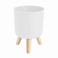 Miniatyrbillede 1 af 5: Moderne plantepotter med træbenholder soveværelse gulvstående pottepotte haveplanter-2