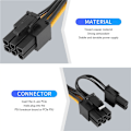 Miniatyrbillede 3 af 4: 6 stk PCI-E til 8-polet (6+2) (Han Han) GPU Strømkabel 50 cm til Grafikkort Mining Breakout Board