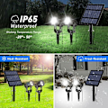 Miniatyrbilde 5 av 5: Solcelle Spotlight Utendørs 2 I 1 Solcellelampe Utendørs 2 Lysmoduser Solhage Lys Vanntett IP65, 3 Meter Kabel, Solcelle Utendørs Belysning for Hage