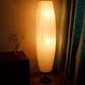 Miniatyrbillede 2 af 5: Kreativ rispapir gulvlampe høj lyslampe speciel papirindretning standlys ved siden af lampe kun lampeskærm