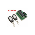 Pikkukuva 1 / 5: 433mhz Dc 12v 4-kanavainen langaton kaukosäädin pitkän matkan Rf-relekytkin 2 lähetintä + 1 vastaanotin autotallin ovelle