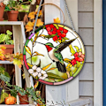 Pikkukuva 4 / 4: Stained Glass -lintupidikkeet syntymäpäivälahjaksi, muistomerkki-koukulla