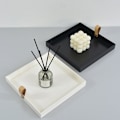 Miniatyrbillede 4 af 5: Kreativ firkantet PU læder serveringsbakke