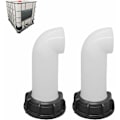 Pikkukuva 1 / 5: 2 kpl vesisäiliöventtiilin suutin, vesisäiliöventtiili, 60 mm IBC vesisäiliöadapteri, kuolleelle IBC-säiliölle (valkoinen)